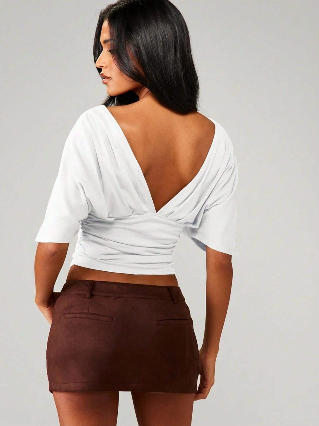 Misyshop Wrap Front Crop Top With Tie Detail 2